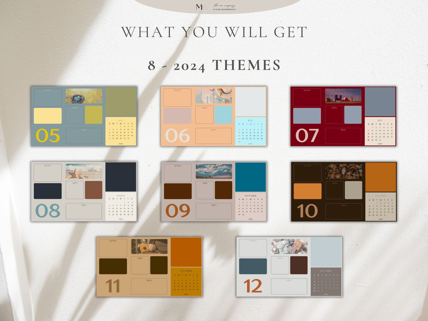 Editable Desktop Wallpaper and Organizer 2024-2025