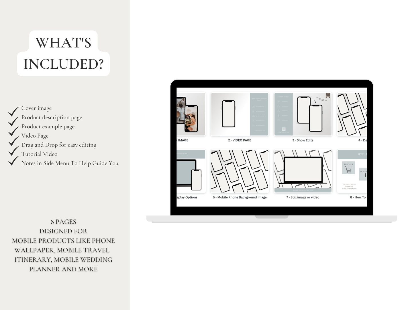 Etsy Shop Mockup, Listing Photos For Mobile Phone Products, Canva Template