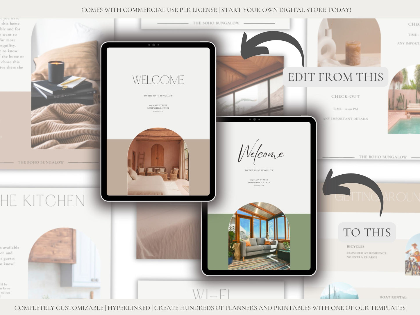 AirBNB Welcome Book PLR Canva Template Boho