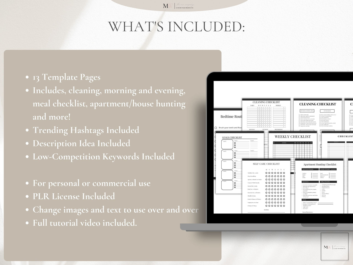 Checklist Bundle | PLR Templates | Printable Checklists