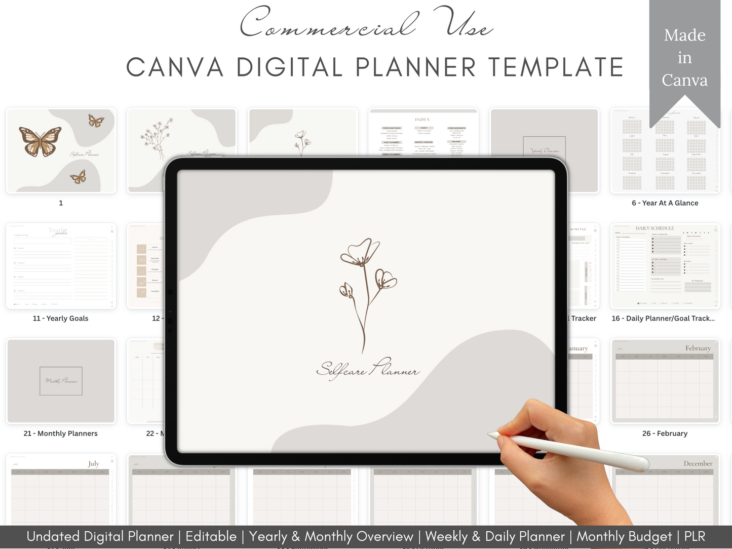 PLR Digital Planner Bundle - 4 Planners Plus Esty Listing Photo Templates