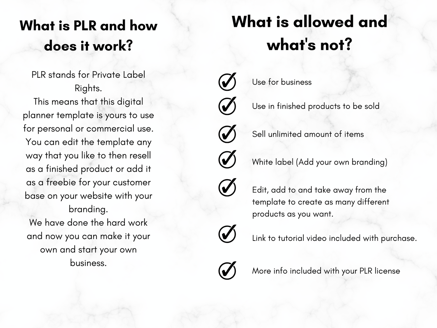 Classic Black + Bronze PLR Digital Planner Template