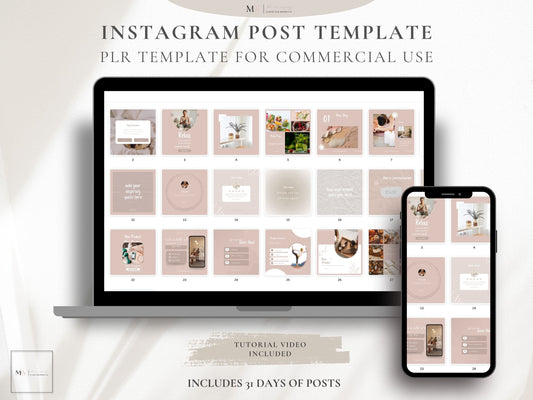 social media template health coach, canva template, boho pink, instagram template