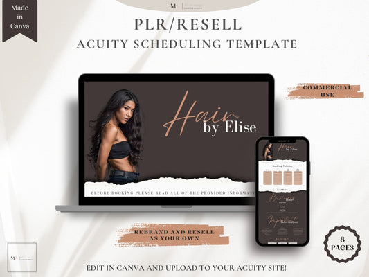DIY Acuity Scheduling Site Template, Brown Aesthetic For Hair Stylist
