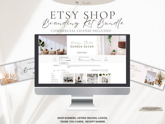 Etsy Brand Kit, Branding Kit Bundle, Etsy Mockup, Etsy Listing Templates