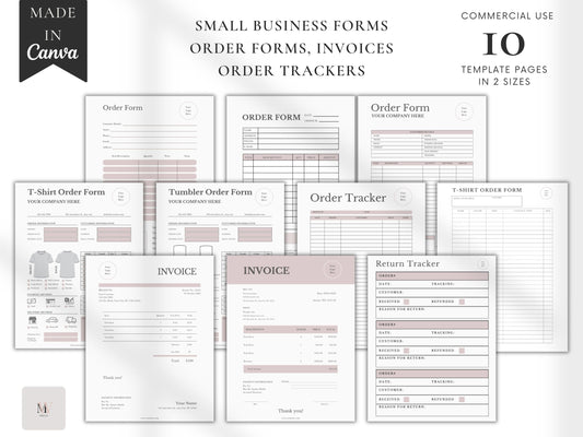 Small Business Forms Bundle | Order Form Templates | PLR License Included