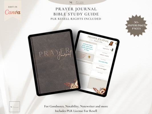 Digital Prayer Journal and bible Study Guide. Faith Journal, that girl planner aesthetic, minimal planner, 2024 planner