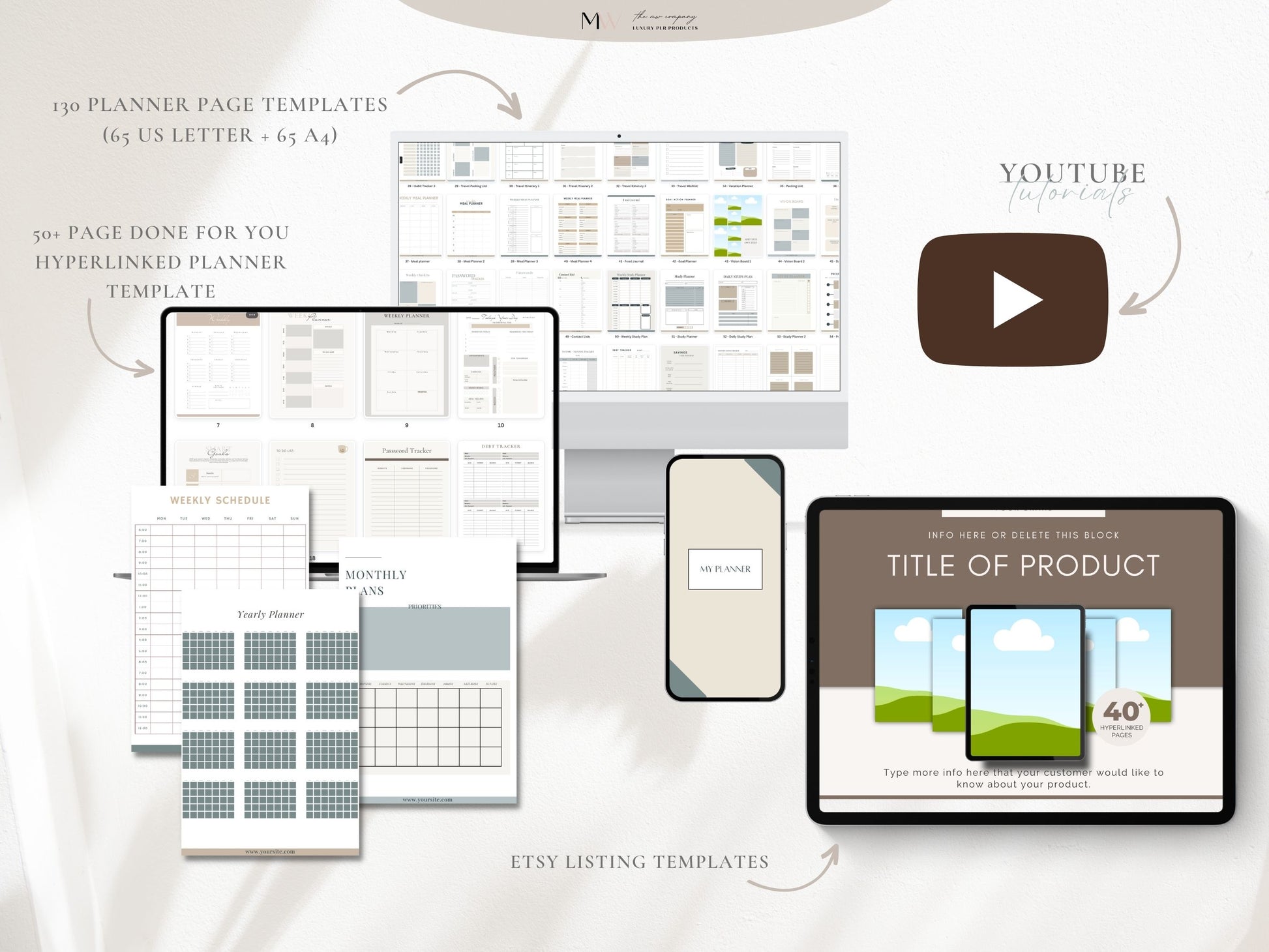 Businessin a box plr digital planner bundle. Done for you. Ready to sell. Sell as your own. The MW Company 2024 Digital Planner For Goodnotes
