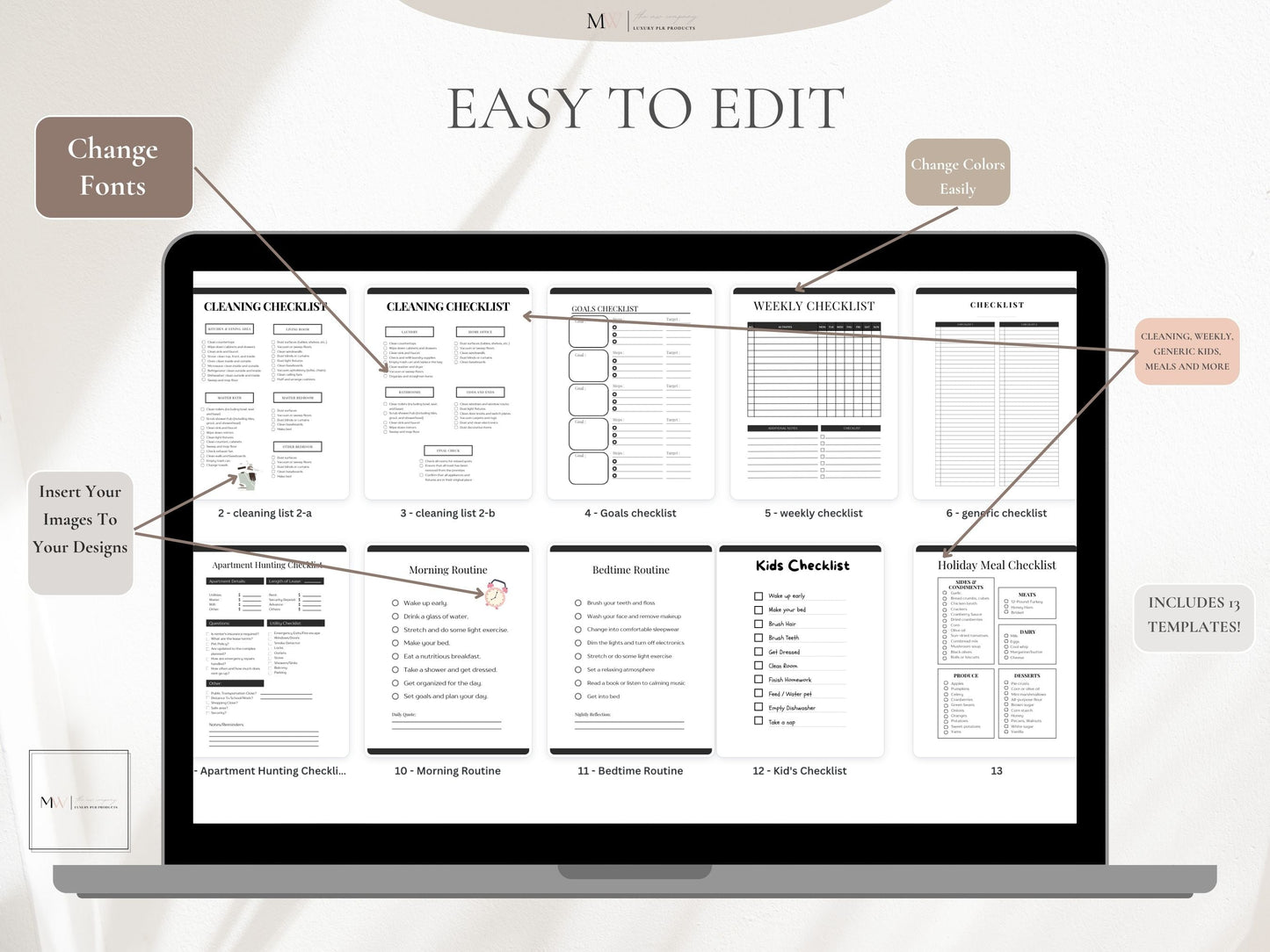 Checklist Bundle | PLR Templates | Printable Checklists