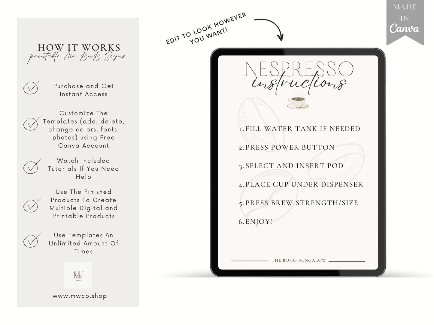 Airbnb Sign Bundle Template PLR Commercial Use Resell Rights