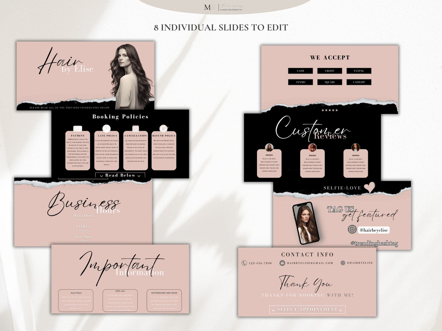 Acuity Scheduling Template Pink, DIY Acuity Website Template For Hair Stylist
