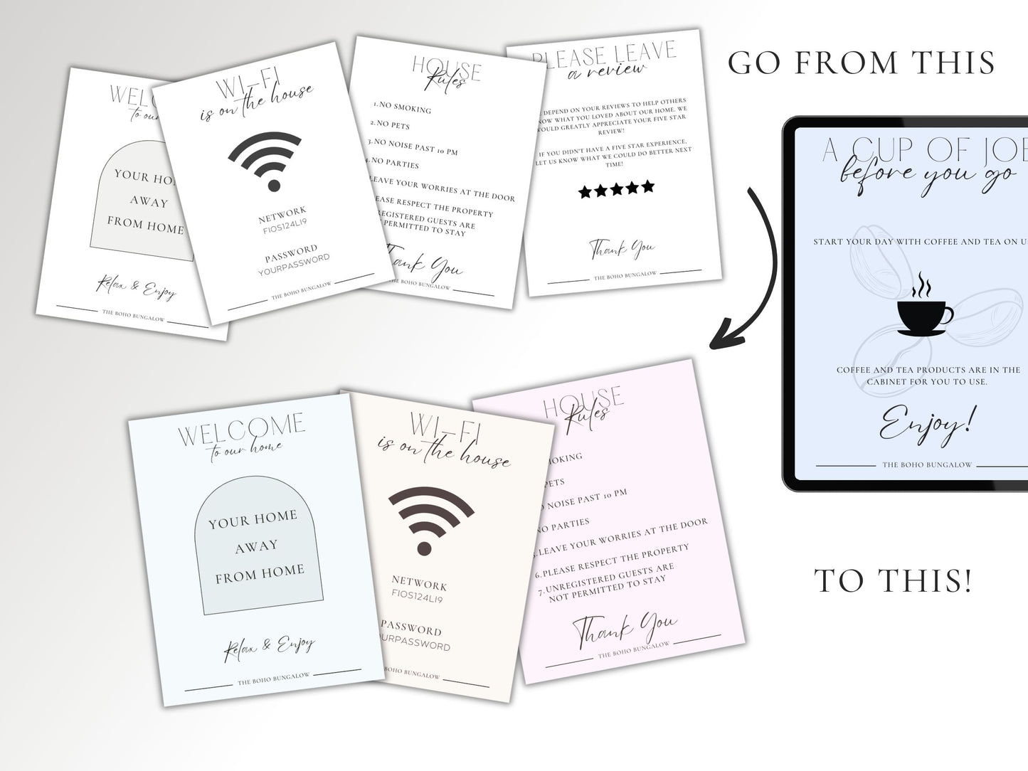 Airbnb Sign Bundle Template PLR Commercial Use Resell Rights