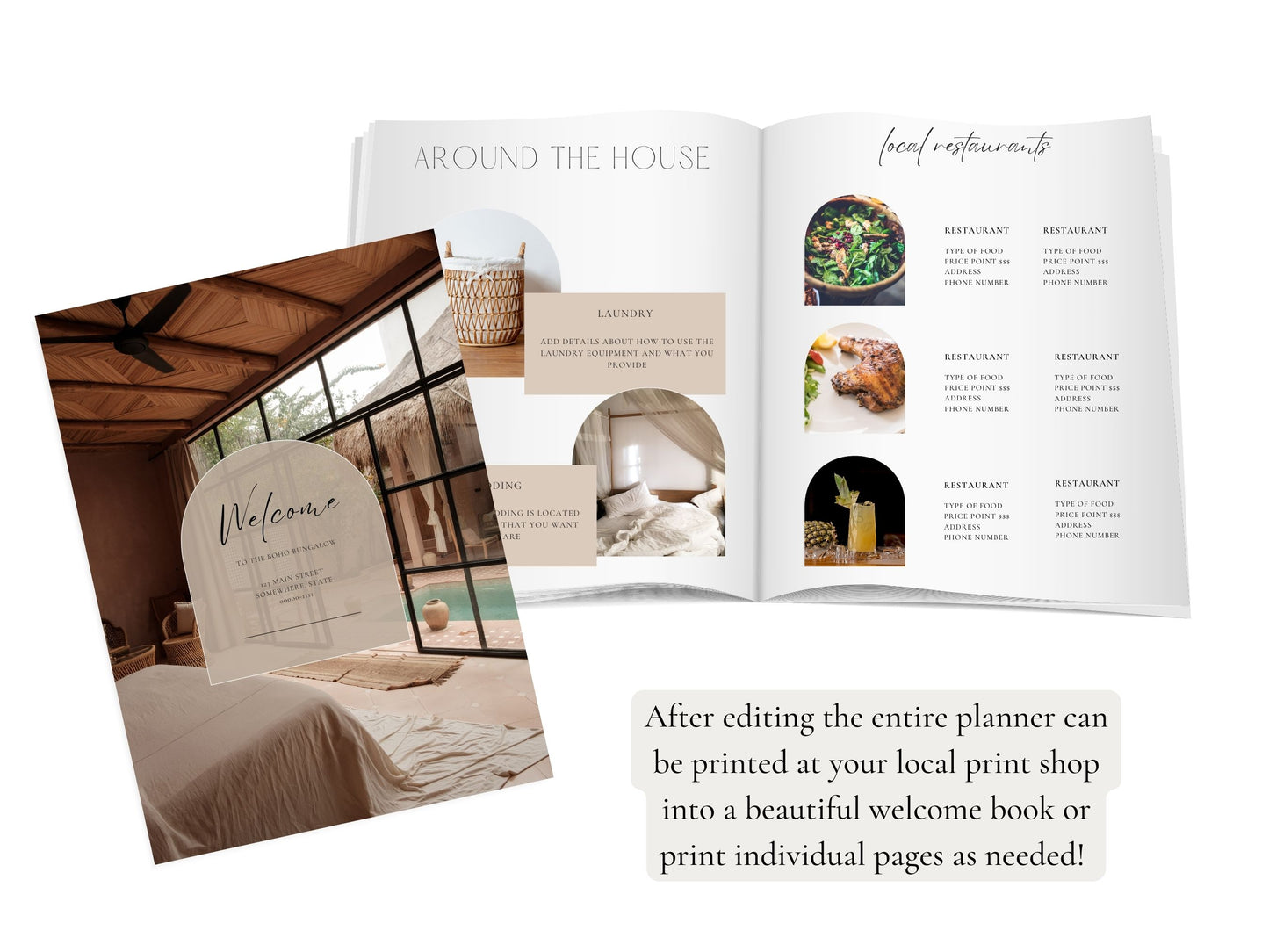 AirBNB Welcome Book PLR Canva Template Boho