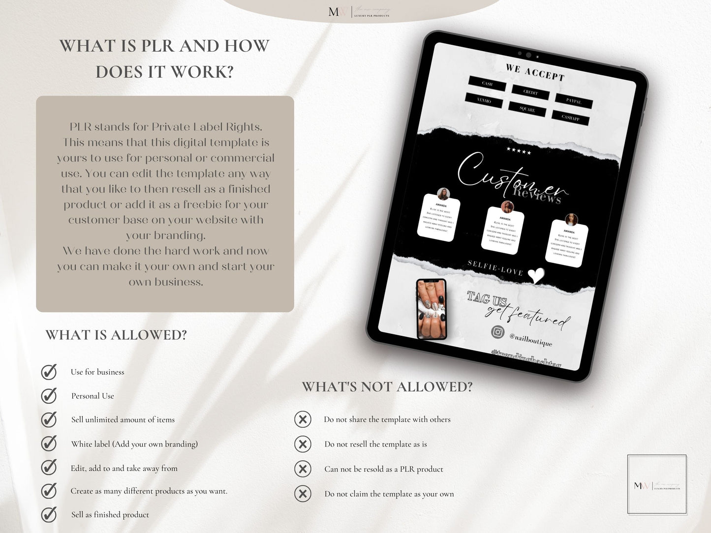 Acuity Scheduling Template Nail Tech Black and White