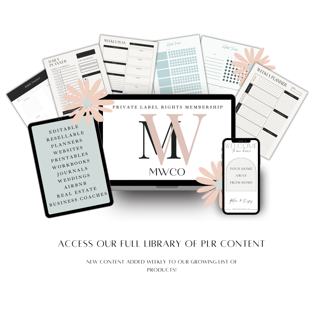 Plr Digital Planner Template Canva Editable Canva Planner Template